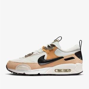Nike White and Cream Air Max 90 Futura